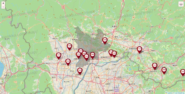 岐阜県のDCMの店舗地図