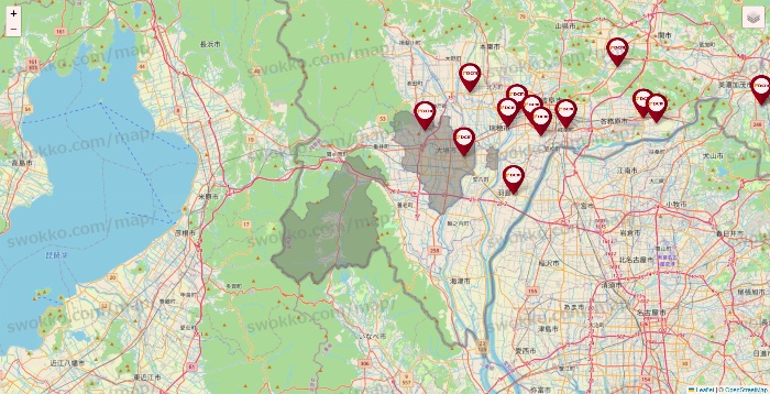 岐阜県のDCMの店舗地図