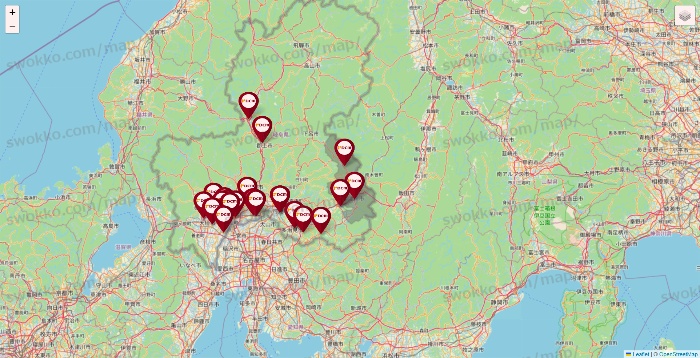 岐阜県のDCMの店舗地図