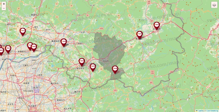 岐阜県のDCMの店舗地図