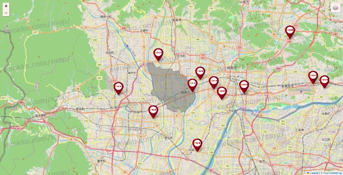 岐阜県のDCMの店舗地図