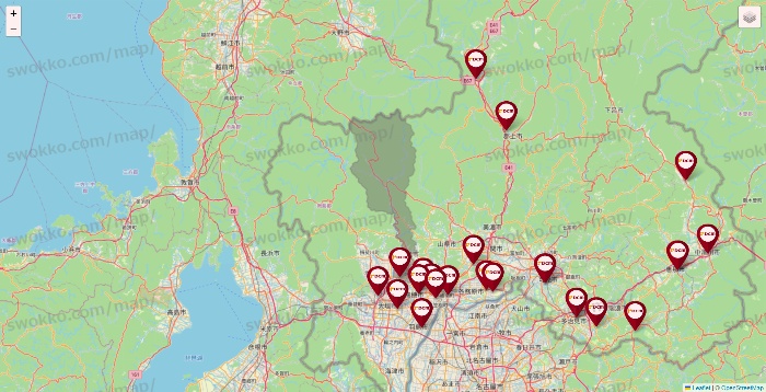岐阜県のDCMの店舗地図