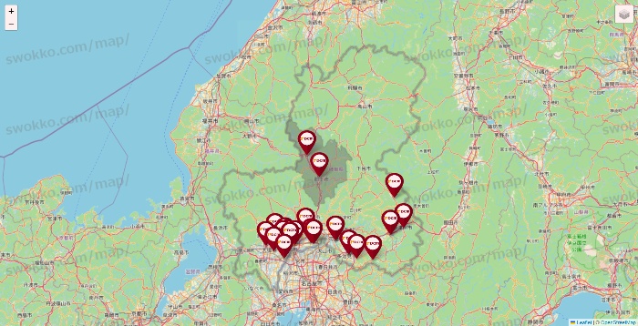 岐阜県のDCMの店舗地図