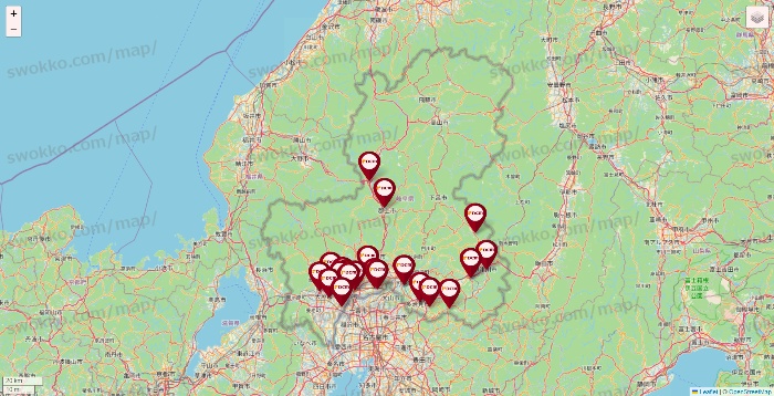 岐阜県のDCMの店舗地図