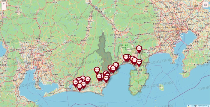 静岡県のDCMの店舗地図