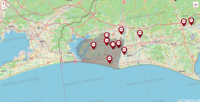 静岡県のDCMの店舗地図