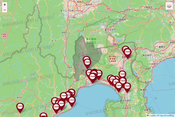 静岡県のDCMの店舗地図