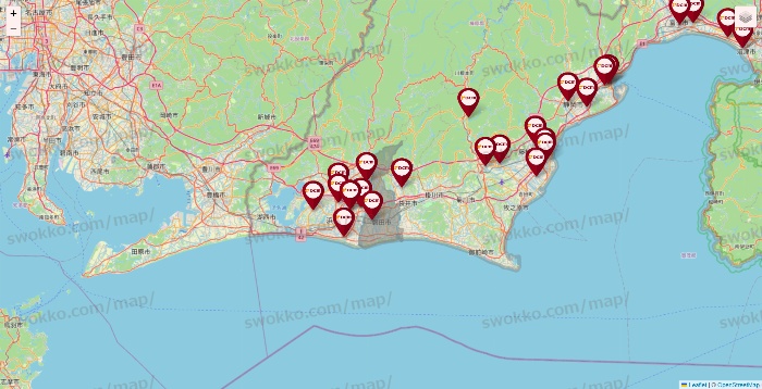 静岡県のDCMの店舗地図