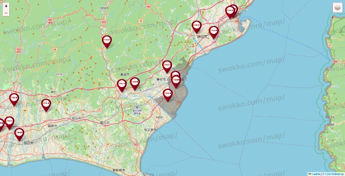 静岡県のDCMの店舗地図