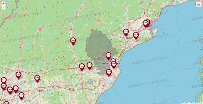 静岡県のDCMの店舗地図