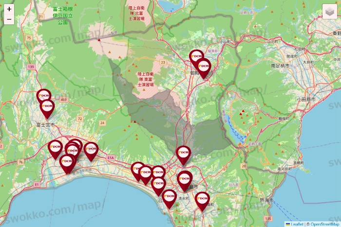 静岡県のDCMの店舗地図