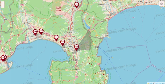 静岡県のDCMの店舗地図