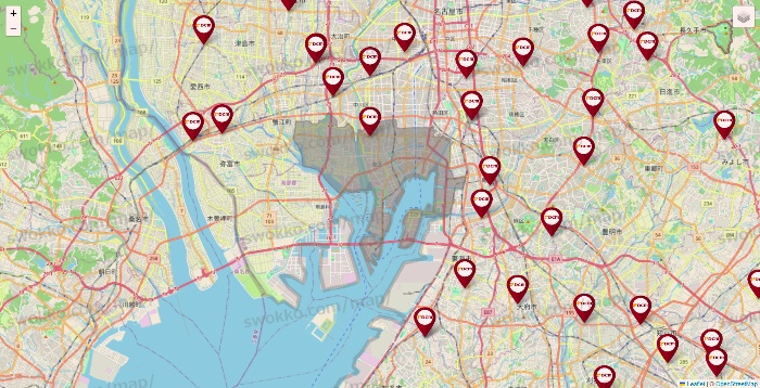 愛知県のDCMの店舗地図