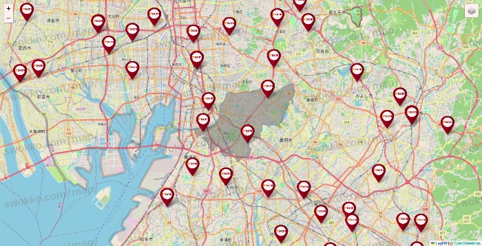 愛知県のDCMの店舗地図