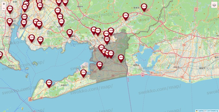 愛知県のDCMの店舗地図