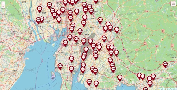愛知県のDCMの店舗地図