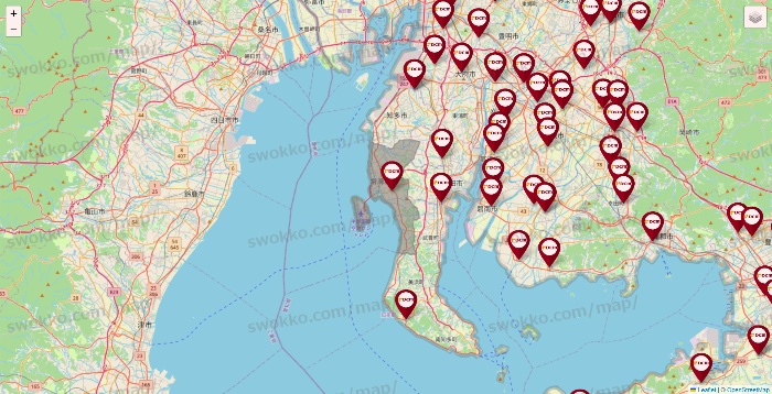 愛知県のDCMの店舗地図