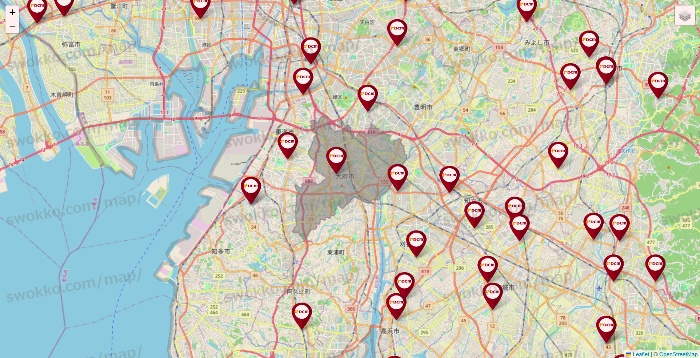 愛知県のDCMの店舗地図