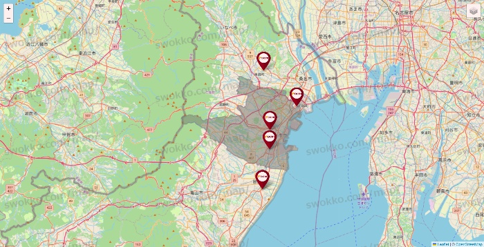 三重県のDCMの店舗地図