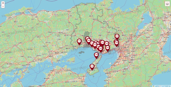 兵庫県のDCMの店舗地図