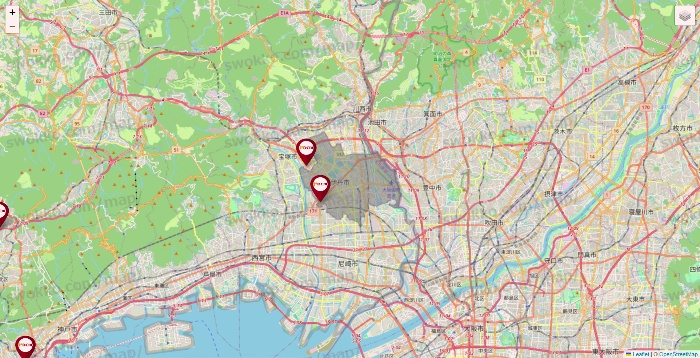 兵庫県のDCMの店舗地図