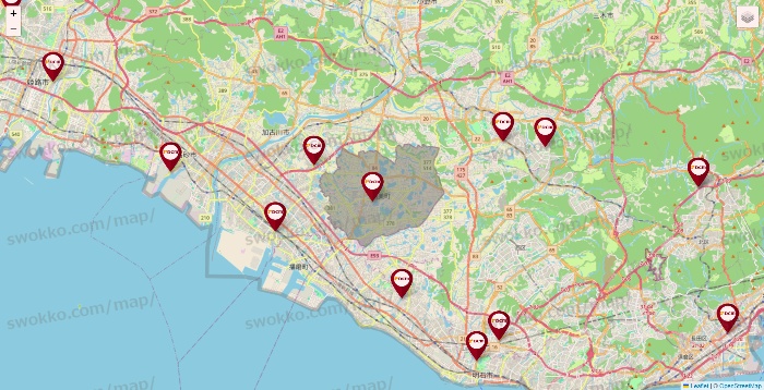 兵庫県のDCMの店舗地図