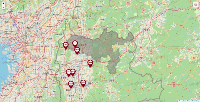 奈良県のDCMの店舗地図