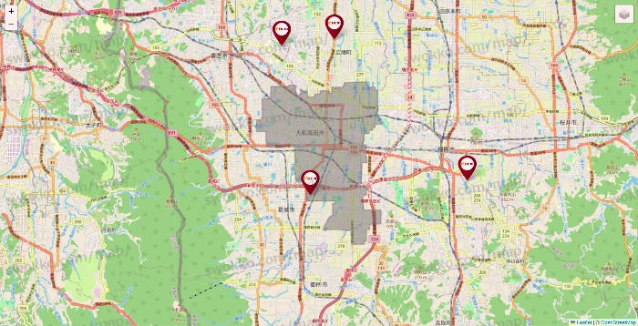 奈良県のDCMの店舗地図
