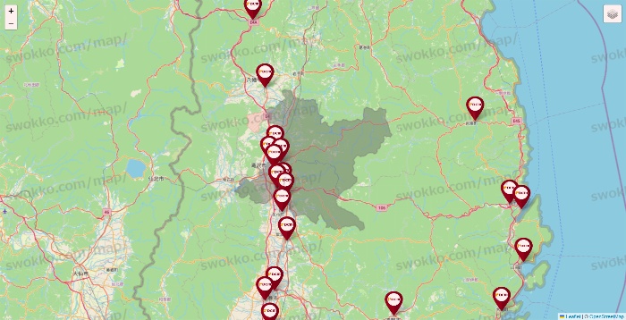 岩手県のDCMの店舗地図