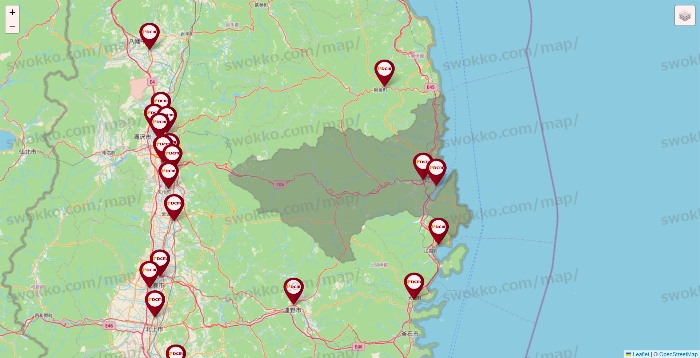 岩手県のDCMの店舗地図