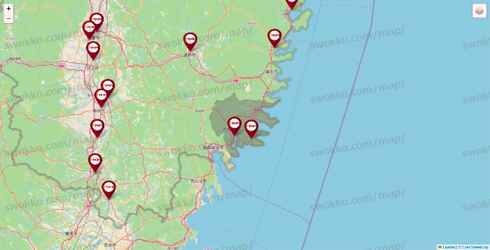 岩手県のDCMの店舗地図
