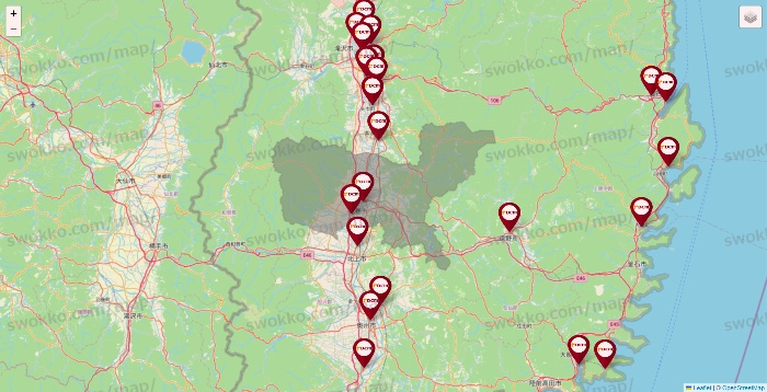 岩手県のDCMの店舗地図