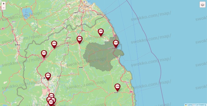 岩手県のDCMの店舗地図