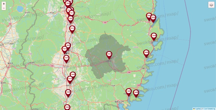 岩手県のDCMの店舗地図