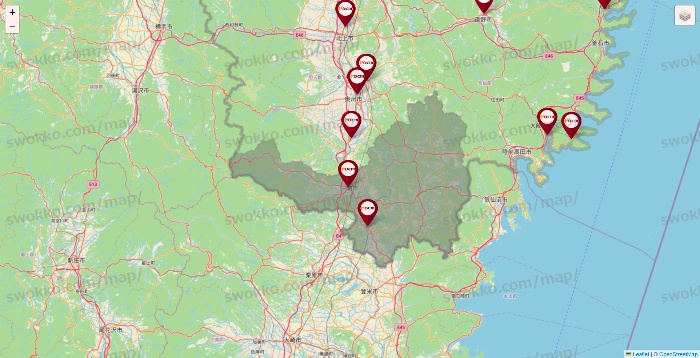 岩手県のDCMの店舗地図