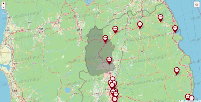 岩手県のDCMの店舗地図