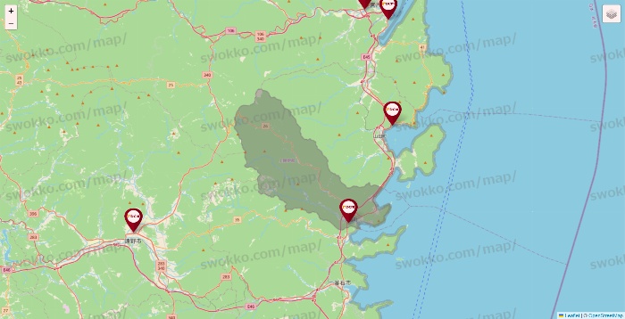 岩手県のDCMの店舗地図