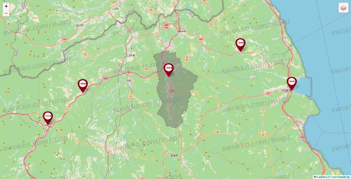 岩手県のDCMの店舗地図