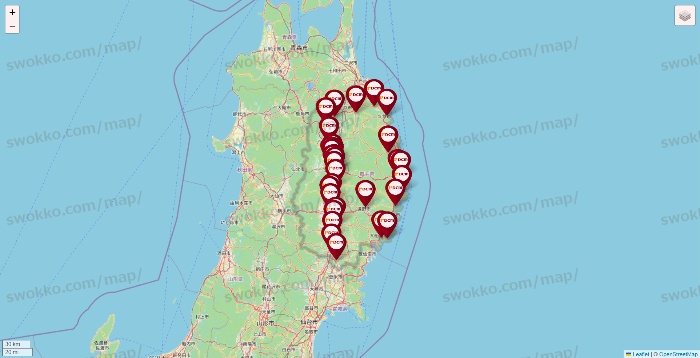 岩手県のDCMの店舗地図