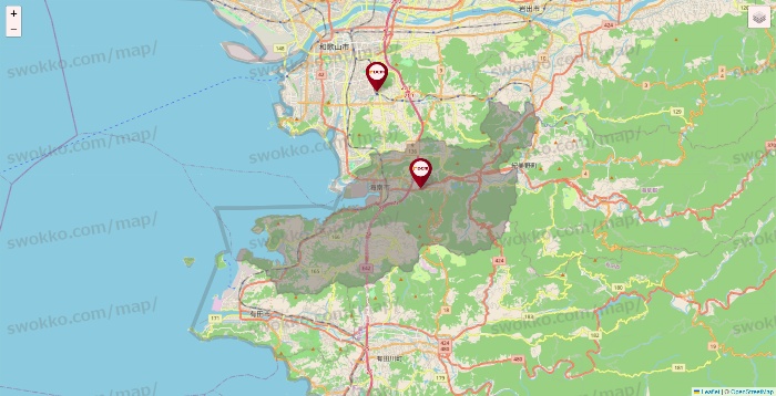 和歌山県のDCMの店舗地図