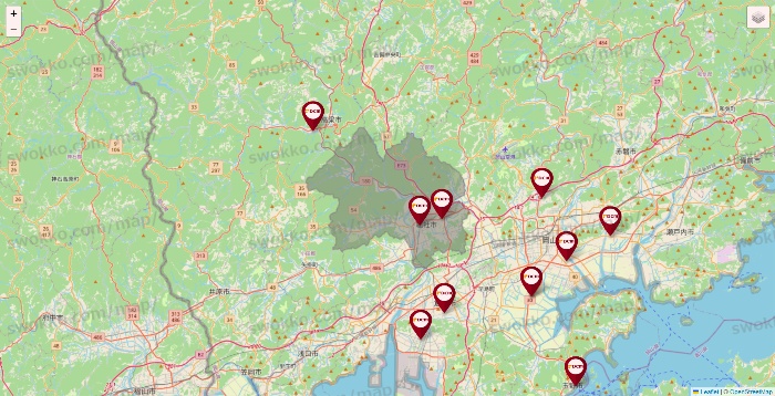 岡山県のDCMの店舗地図