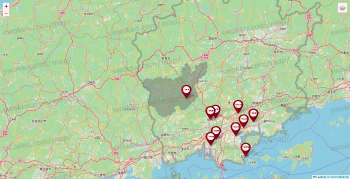 岡山県のDCMの店舗地図
