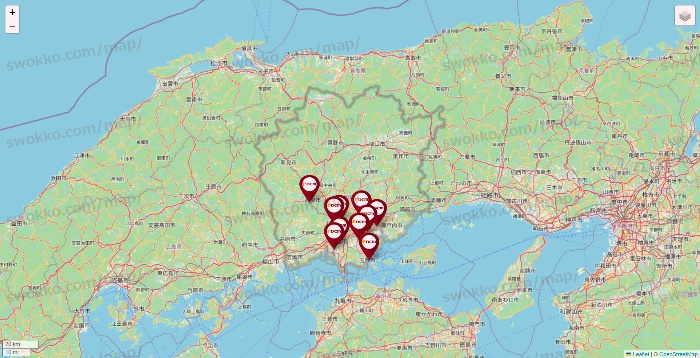 岡山県のDCMの店舗地図