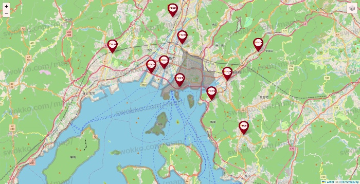 広島県のDCMの店舗地図
