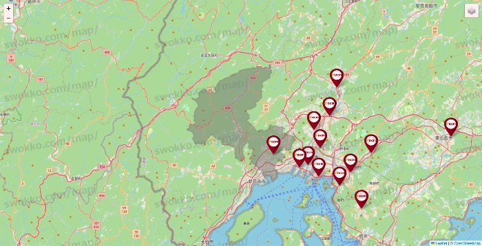 広島県のDCMの店舗地図