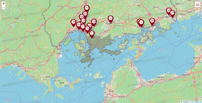 広島県のDCMの店舗地図