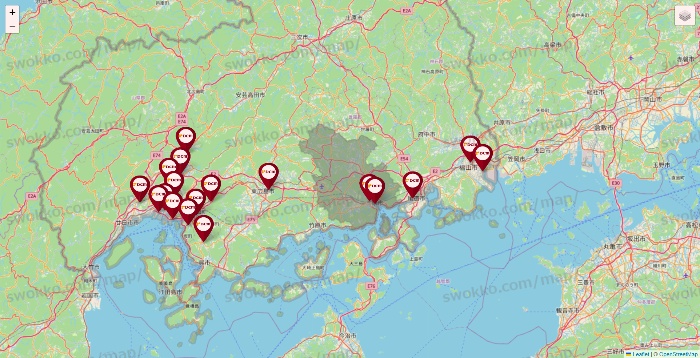 広島県のDCMの店舗地図