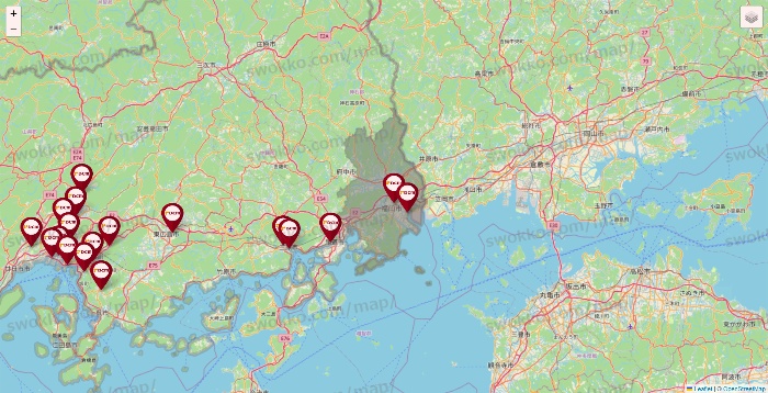 広島県のDCMの店舗地図