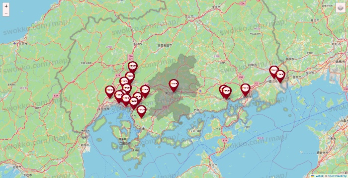 広島県のDCMの店舗地図