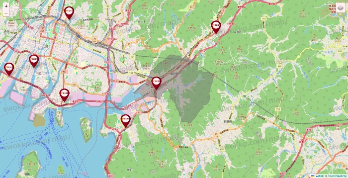 広島県のDCMの店舗地図